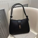 2025 Fashion Minimalist Crescent Underarm Bag for Women, Lightweight, Casual Street Style, Solid Color, Single Strap, Polyester Lined, Ideal for Daily Commute and Parties, Purs