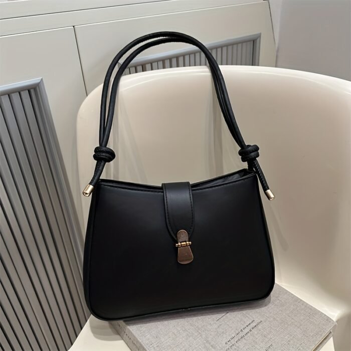 2025 Fashion Minimalist Crescent Underarm Bag for Women, Lightweight, Casual Street Style, Solid Color, Single Strap, Polyester Lined, Ideal for Daily Commute and Parties, Purs - Image 6
