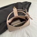 2025 Fashion Minimalist Crescent Underarm Bag for Women, Lightweight, Casual Street Style, Solid Color, Single Strap, Polyester Lined, Ideal for Daily Commute and Parties, Purs