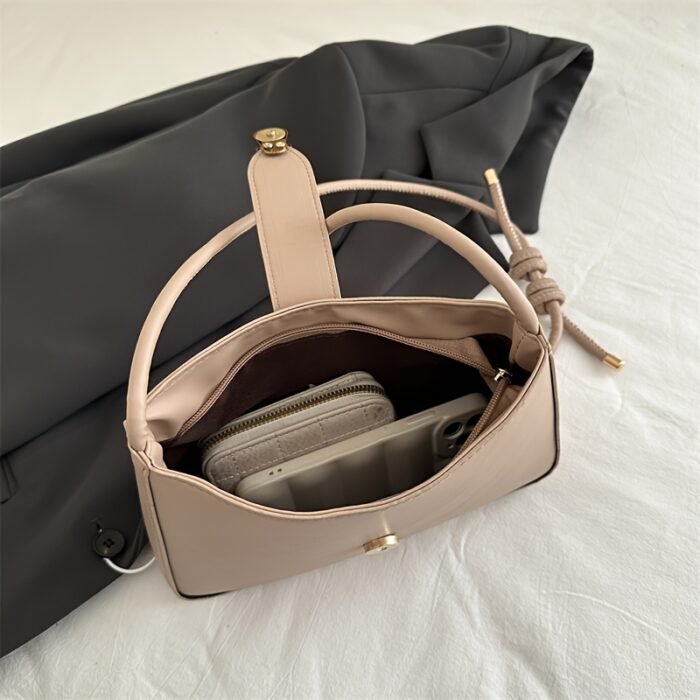 2025 Fashion Minimalist Crescent Underarm Bag for Women, Lightweight, Casual Street Style, Solid Color, Single Strap, Polyester Lined, Ideal for Daily Commute and Parties, Purs - Image 9