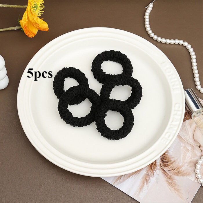 5pcs Set of Korean Style High Elasticity Plus Wide Thickened Hair Ties, Hair Rings, Durable, Simple and Advanced Hair Ropes for Women'S Hair Accessories - Image 3