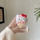 For Hello Kitty Ice Cream-Shaped Silicone Case for AirPods Pro with Keychain - Cute Cartoon Design, Anti-Fall & Durable Protective Cover, Mixed Colors, Airpod Storage Case