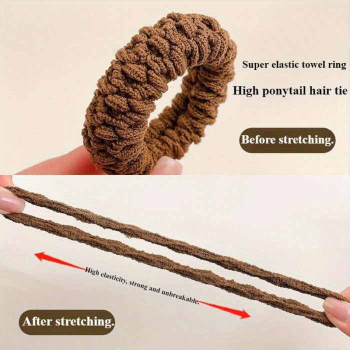 5pcs Set of Korean Style High Elasticity Plus Wide Thickened Hair Ties, Hair Rings, Durable, Simple and Advanced Hair Ropes for Women'S Hair Accessories - Image 8