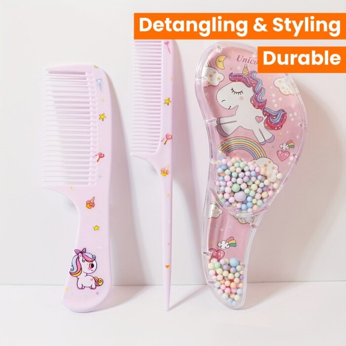3pcs Cartoon Hair Comb Set - Wet & Dry Use, Detangling & Styling Brushes for All Hair Types, Durable ABS Plastic Handle, Perfect Gift Idea - Image 10
