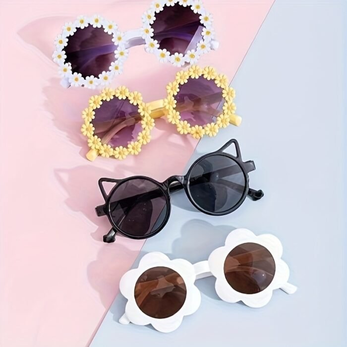 6pcs Cute Square, Bear Ear & Cat Eye Fashion Glasses - Stylish PC Frame & AC Lens, Perfect for Parties, Birthdays, Valentine'S Day, and Easter Gifts, Festive Party Glasses | Playful Design | Decorative Lenses, Without Battery - Image 4