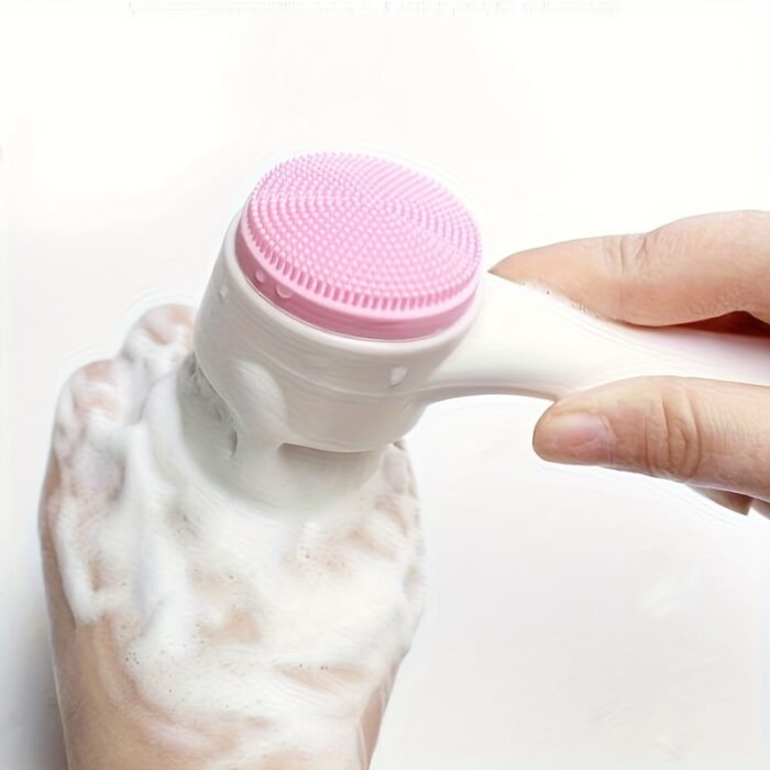 2-In-1 Silicone Face Cleanser - Gentle Exfoliation & Massage, Dual Soft Brushes Suitable for All Skin Types, Fragrance-Free - Image 9