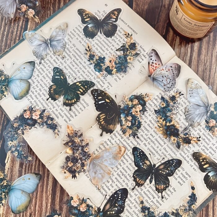 One Pack of 30 Butterfly Floral Hand Account DIY Decoration Stickers - Image 16