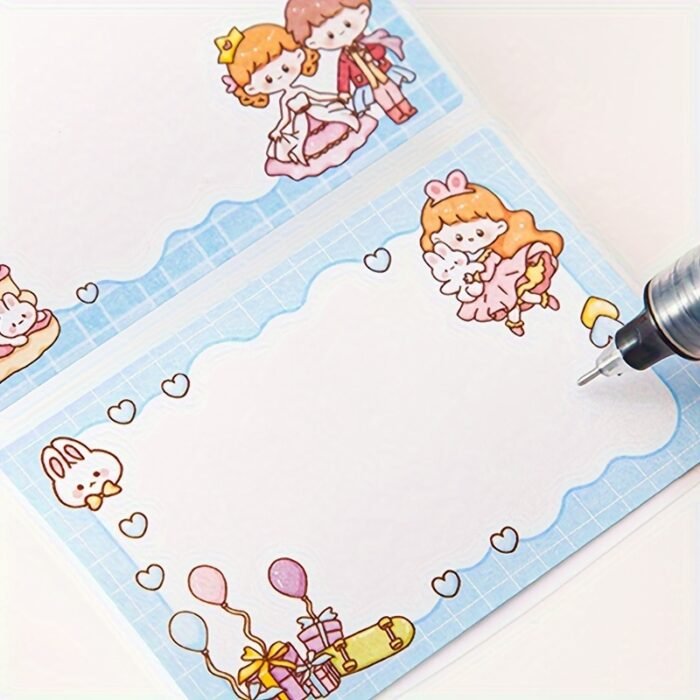 70sheets Boxed Cute Cartoon Girl Series Pull-Out Sticky Notes School Office Tearable Note Paper Set - Image 9