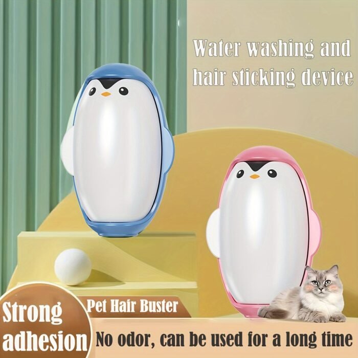 1pc Cute Penguin Silicone Pet Hair Remover Roller, Reusable, Washable, Strong Adhesion, No Odor, for Cats and Dogs, Furniture and Clothing Hair Cleaner - Image 4