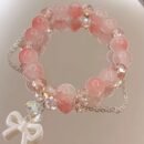 Elegant Strawberry & Butterfly Bracelet - Bohemian Style, Pink Glass Beads with Silver Accents, Perfect for Couples & Best Friends, Daily Wear or Special Occasions, Gift Bracelet|Bohemian Accessory|Glass Bead Bracelet