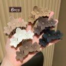 6pcs Women's Style, Multiple Colors, Stylish and Minimalist Medium Flower Shark Clips, Suitable for Daily Use, Gift Hair Accessories