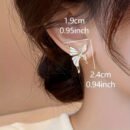 Elegant Butterfly Stud Earrings for Women - Stainless Steel Posts, Alloy with Rhinestone Accents, Perfect for Casual Attire