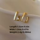 [14K Golden Geometric Stud Earrings] Elegant Geometric Minimalist Stud Earrings, 14K Golden Plated, Zinc Alloy, Iron Ear Post, Versatile Fashion Jewelry for Women, All-Season Wear