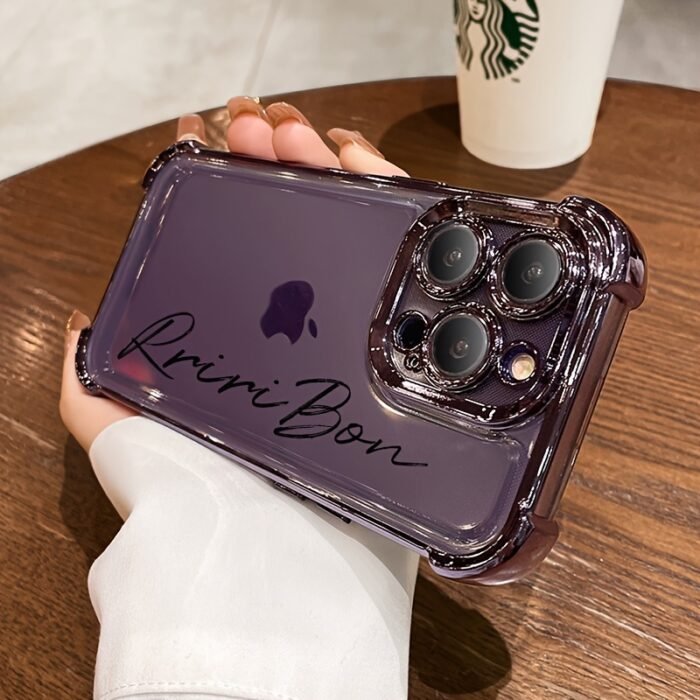 Custom Text Brand New Four-Corner Transparent Shockproof Phone Case Suitable for Iphone 16 Pro Max, 14, 13, 12, 11, And 15 Pro - Image 10