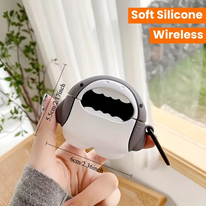 [Cute Shark] 3D cute cartoon shark shape soft silicone wireless earphone case | for Airpods 1/ 2/ 3/ Pro - Image 19