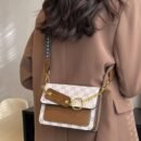 LABOONOO Chic Shoulder Bag - Geometric Pattern, Large Capacity, Magnetic Closure, Golden-Tone Hardware, Versatile Casual Style, Polyester Lined, Non-Washable, Everyday Bag|Chic Geometric Bag| Bag, Bags for Purse