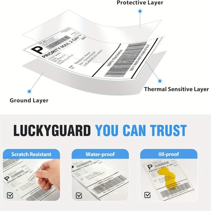 [500 Thermal Label Printing Paper] 500pcs, 4×6in Thermal Label Printing Paper, Transportation Waybill Printing Paper, Self-adhesive Stickers, 500 Labels/roll - Image 2