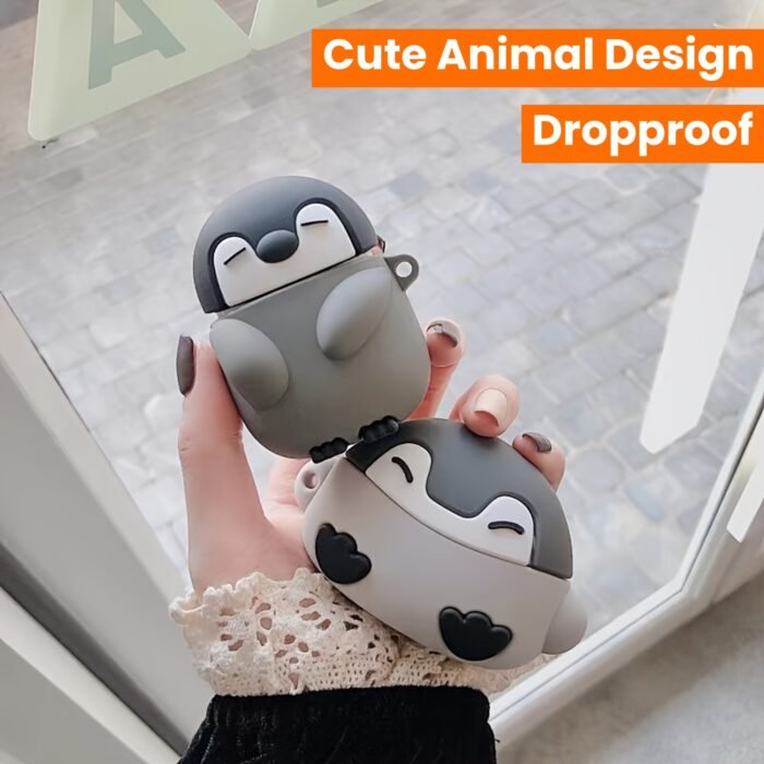 [Penguin Case] Silicone Penguin Protective Case | 1pc for Airpods 3/Pro, Dropproof Headphone Cover, Cute Animal Design, 1/2 Apple Compatible, Durable Protective Accessory - Image 17