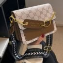 LABOONOO Chic Shoulder Bag - Geometric Pattern, Large Capacity, Magnetic Closure, Golden-Tone Hardware, Versatile Casual Style, Polyester Lined, Non-Washable, Everyday Bag|Chic Geometric Bag| Bag, Bags for Purse