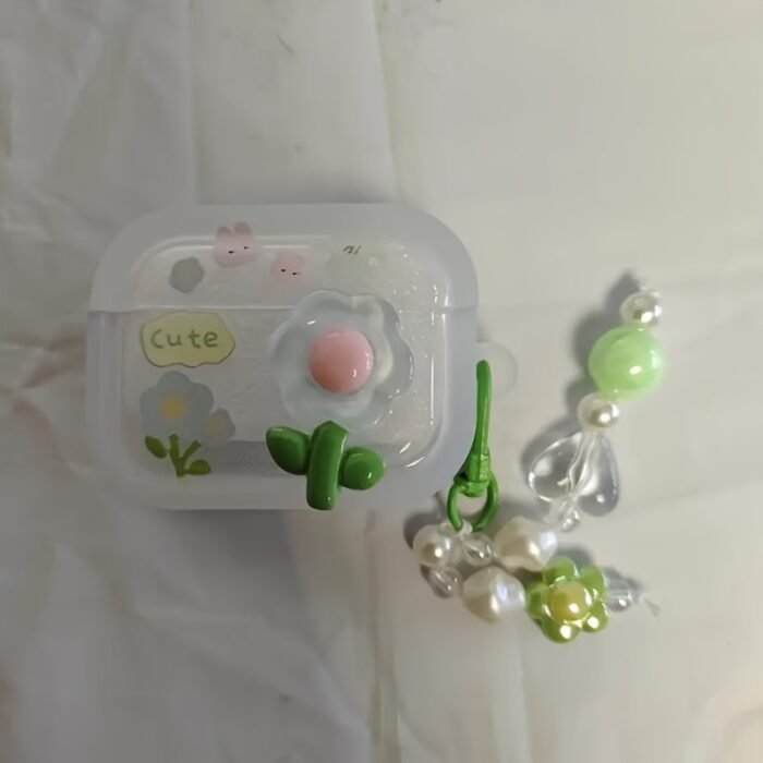 Creative Simple Green Three-Dimensional Flower Ear Case for Iphone Ear Case for Airpods 1/2 Generation Earphone Case New Wireless Earphone Case for Airpods 3/Pro/Pro2 Earphone Case Boyfriend/Girlfriend Gift - Image 10
