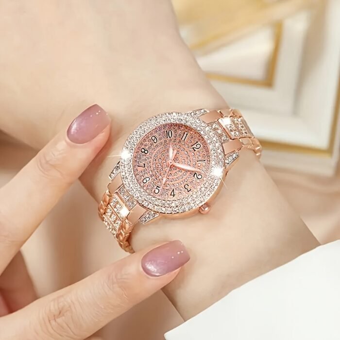 [Single-piece Luxurious Quartz Watch] Luxurious Single-piece Ladies' Fashion Quartz Watch With A Golden Dial And Golden Hands, Perfect For Eid And Mother's Day Gifts. - Image 7