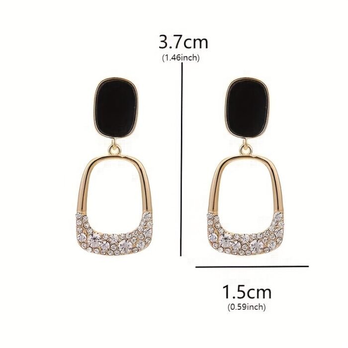 Elegant Minimalist Geometric Earrings for Women - Copper Alloy Dangle Earrings with Accents, Versatile for Work, Daily Wear & Mother’s Day Gifts, Daily Wear Earrings | Geometric Jewelry | Embellishment, Novelty Earrings - Image 5