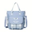 1pc "Don't Touch My Bag" Printed Large Capacity Crossbody Bag - Lightweight, Durable Polyester with Adjustable Strap, Multi-Pocket Design for Daily Use, Travel Shoulder Bag|Playful Graphic Tote|Polyester Lined