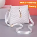 Chic Quilted Bucket Crossbody Bag - Fashionable Mini Purse for Women - Versatile Shoulder Handbag with Stylish Quilting Design