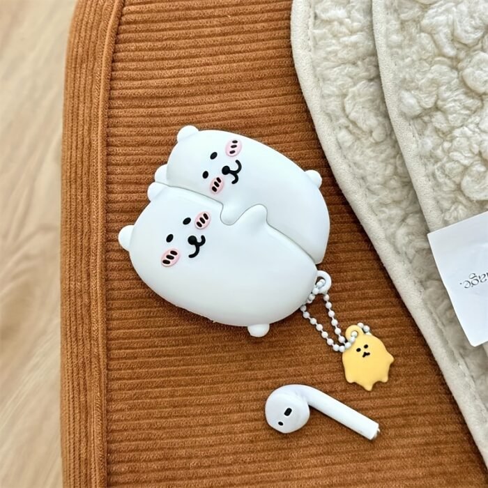 Cute Hugging White Bear for airpods Case, Soft Silicone Protective Cover with Stylish Charms - Ideal Gift for Girls, Boys, Parties, Birthdays, for AirPods 1/2, 3, 4, Pro, Pro 2, Birthday Gift|Playful Design|Soft Silicone Case - Image 10