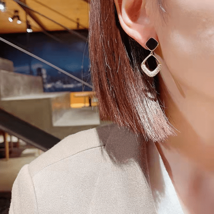 Vintage Oil Drop Square Shape Faux Gemstone Drop Dangle Earrings Female Ear Accessories Fashionable Women'S Hanging Earrings, Suitable for All Seasons, Accessories, Gifts for Family And Friends - Image 4