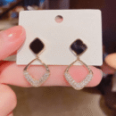 Vintage Oil Drop Square Shape Faux Gemstone Drop Dangle Earrings Female Ear Accessories Fashionable Women'S Hanging Earrings, Suitable for All Seasons, Accessories, Gifts for Family And Friends