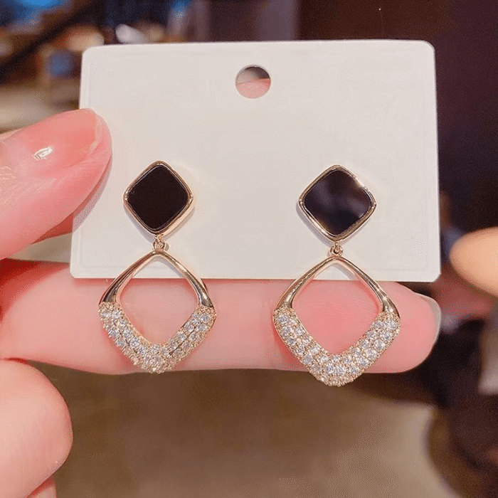 Vintage Oil Drop Square Shape Faux Gemstone Drop Dangle Earrings Female Ear Accessories Fashionable Women'S Hanging Earrings, Suitable for All Seasons, Accessories, Gifts for Family And Friends - Image 6