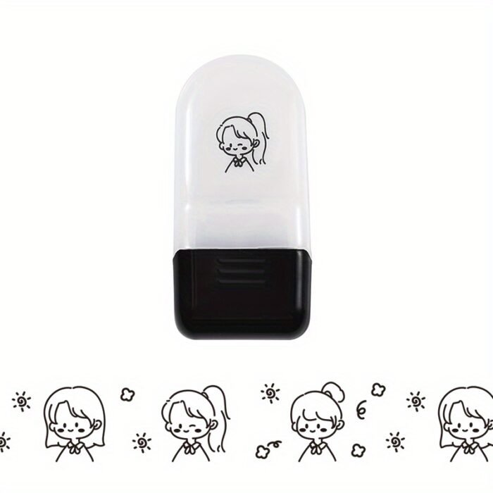 Creative Cartoon Flower Rolling Stamp - DIY Graffiti Seal for Journals & Crafts, Rectangular Plastic Art Supplies - Image 16