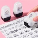 Creative Cartoon Flower Rolling Stamp - DIY Graffiti Seal for Journals & Crafts, Rectangular Plastic Art Supplies