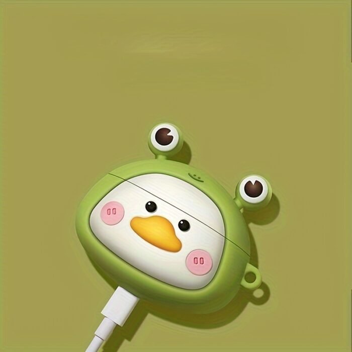 Adorable 3D Frog & Duck Cartoon Silicone Case for Apple for Airpods 1/2/Pro - Perfect Birthday or Easter Gift for Youngsters and Loved Ones - Image 2