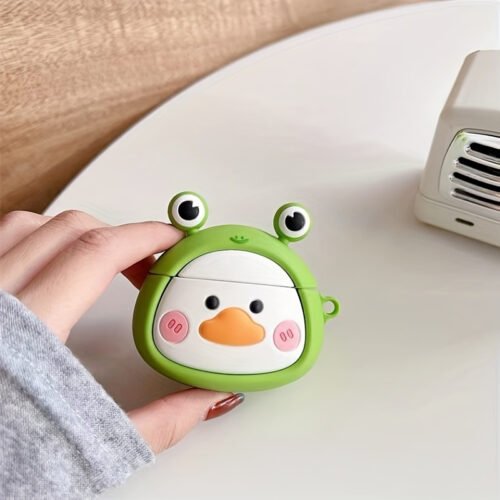 Adorable 3D Frog & Duck Cartoon Silicone Case for Apple for Airpods 1/2/Pro - Perfect Birthday or Easter Gift for Youngsters and Loved Ones