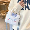 Sanrio Plush Tote Bag, Kawaii Kuromi Cinnamoroll Melody Cartoon Anime Handbag, Adjustable Strap Crossbody Bag for Ladies and s Travel Pouch