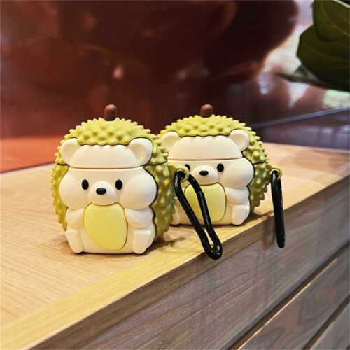 Cute 3D Durian Hedgehog Shape Silicone Earphone Case For Airpods 1 2 Protective Shell Cover For Airpods 3 2021 Case For Airpods Pro 2