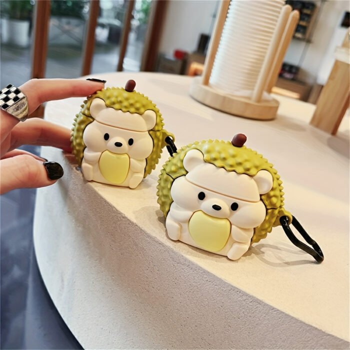 Cute 3D Durian Hedgehog Shape Silicone Earphone Case For Airpods 1 2 Protective Shell Cover For Airpods 3 2021 Case For Airpods Pro 2 - Image 4