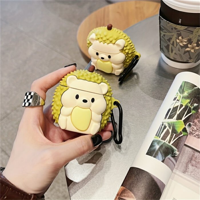 Cute 3D Durian Hedgehog Shape Silicone Earphone Case For Airpods 1 2 Protective Shell Cover For Airpods 3 2021 Case For Airpods Pro 2 - Image 3