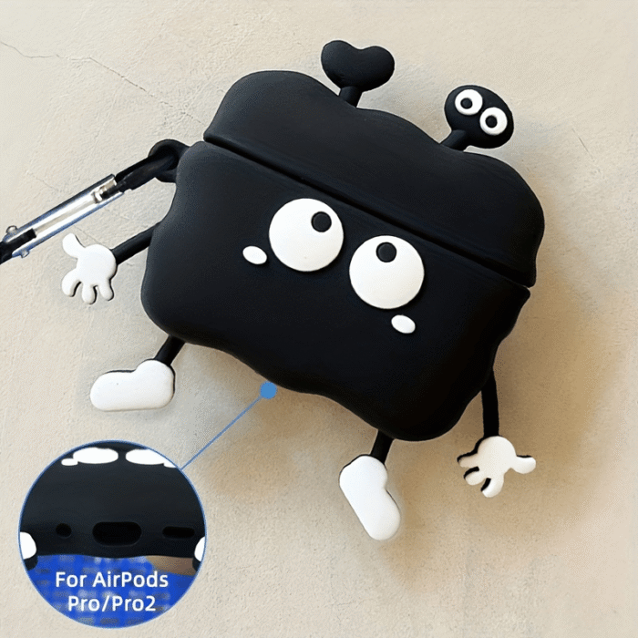 Cute Black Earphone Case For Airpods Pro Wireless Silicone Case - Image 8