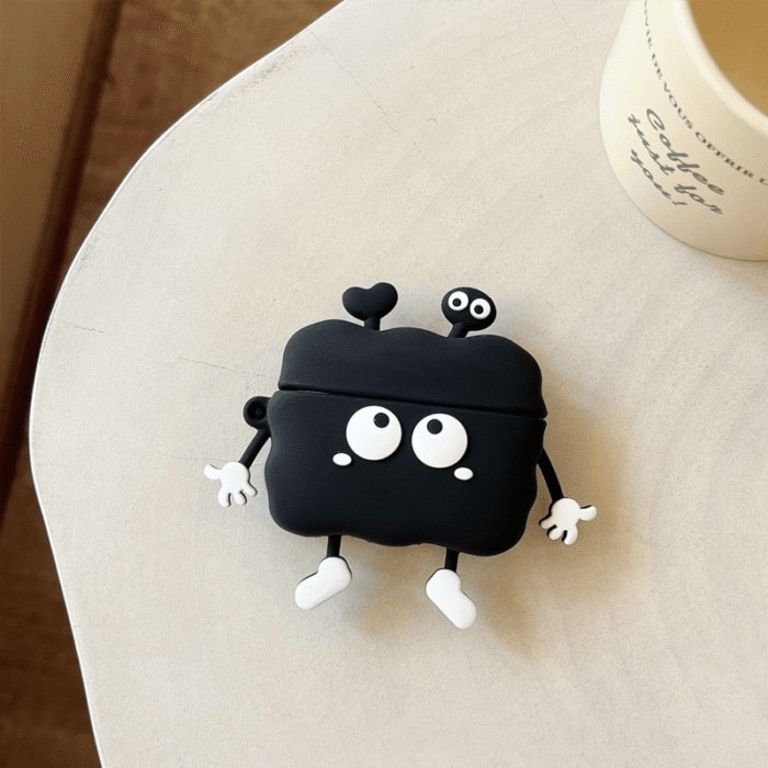 Cute Black Earphone Case For Airpods Pro Wireless Silicone Case - Image 3