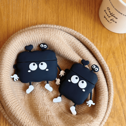 Cute Black Earphone Case For Airpods Pro Wireless Silicone Case
