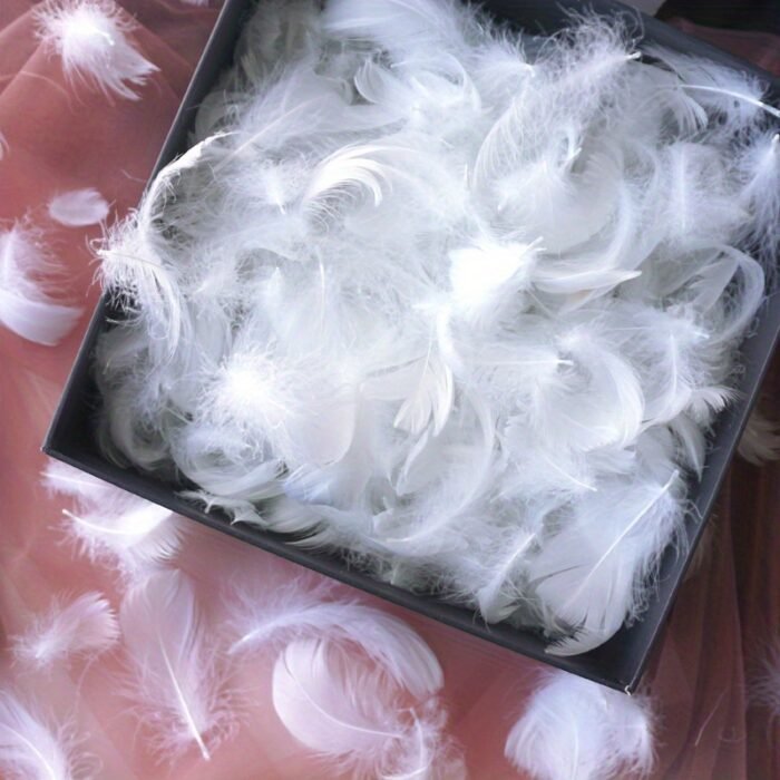100pcs/pack, Feather Gift Box Filling, Gift Box Packaging Filling, Christmas, Wedding, Birthday, Bride Engagement Craft Gift Box Bag Filling, Decorative Gift Packaging, Decorative Jewelry DIY Feather Raw Materials - Image 7
