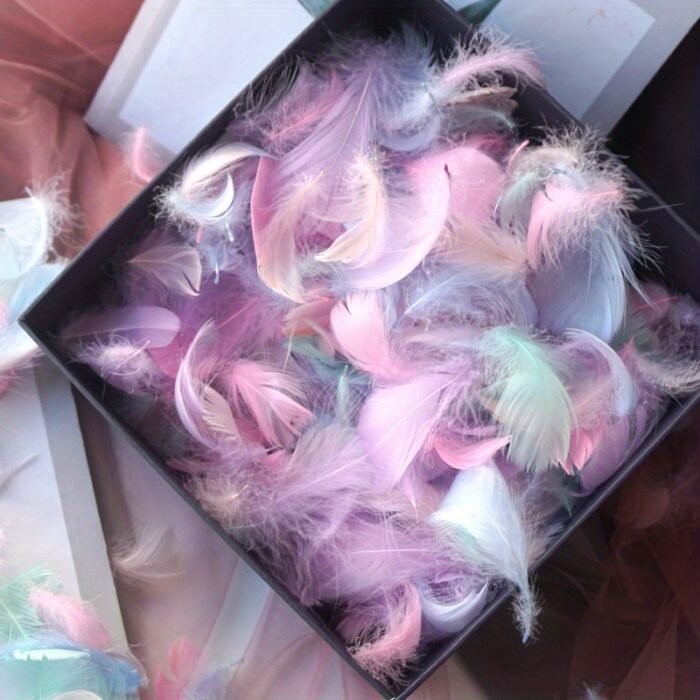 100pcs/pack, Feather Gift Box Filling, Gift Box Packaging Filling, Christmas, Wedding, Birthday, Bride Engagement Craft Gift Box Bag Filling, Decorative Gift Packaging, Decorative Jewelry DIY Feather Raw Materials - Image 5