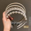 5pcs Elegant Faux Pearl Headbands for Women - Chic Plastic Hair Hoops with Imitation Pearls, Perfect for Styling and Accessories, Minimalist Design, Hair Accessories for Wome