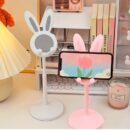 Adjustable Cute Bunny Phone Stand - Cartoon Rabbit Design, EVA Material, Universal Tablet Holder - Ideal for Desk, Gift for Easter, Valentine's, Thanksgiving, Mother's, Father'S Day, Christmas, Bunny Accessories