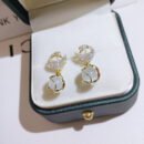 Elegant Swirl Crystal Dangle Earrings, Alloy & Faux Crystal, Women's Fashion Earrings, Perfect for Daily & Party Wear, All-Season, Christmas Gift Idea