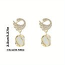Elegant Swirl Crystal Dangle Earrings, Alloy & Faux Crystal, Women's Fashion Earrings, Perfect for Daily & Party Wear, All-Season, Christmas Gift Idea