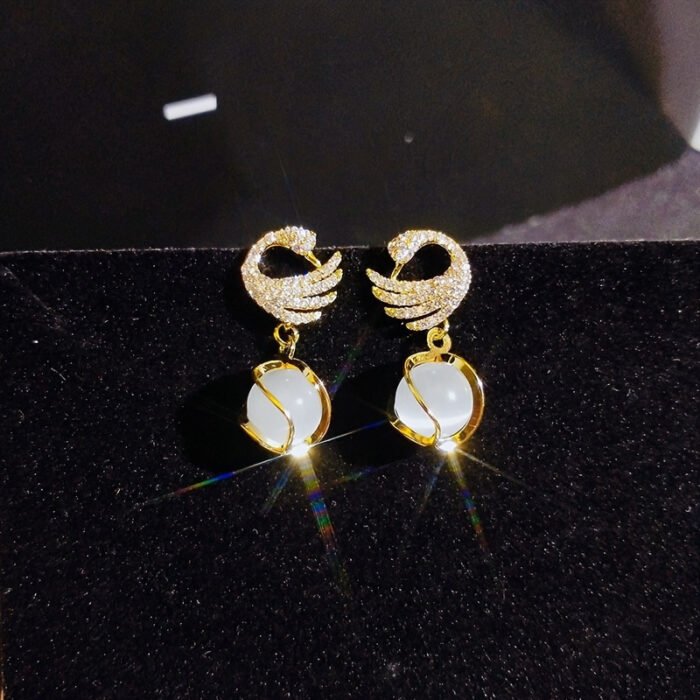 Elegant Swirl Crystal Dangle Earrings, Alloy & Faux Crystal, Women's Fashion Earrings, Perfect for Daily & Party Wear, All-Season, Christmas Gift Idea - Image 5